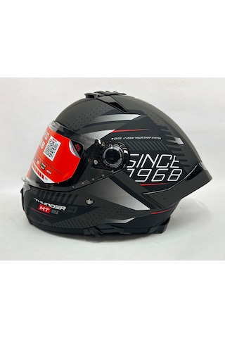 Şeffaf Güneş Vizörlü + Mt Thunder 4sv Luminence D1 Kapalı Kask Mat Siyah