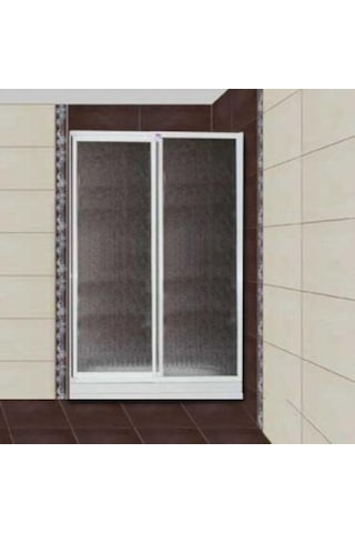 Blackline Ön Cephe 1 Sabit 1 Kayar Beyaz Mika Duşakabin 120 x 129 CM