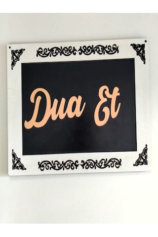 Sabret Şükret Dua Et 3lü Set Duvar Süsü Beyaz Çerçeveli Gold Ve