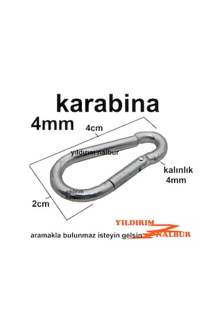 4 Adet Karabina Metal 4mm Salıncak Kancası Çanta Tokası Küçük Boy