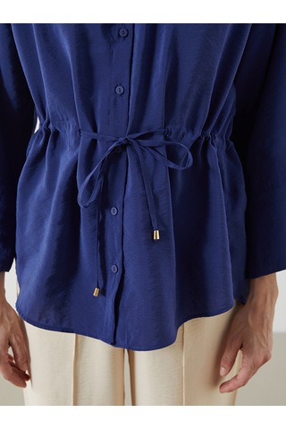 Lcwaıkıkı Classic Lacivert Oversize Modal Karışımlı Kadın Gömlek