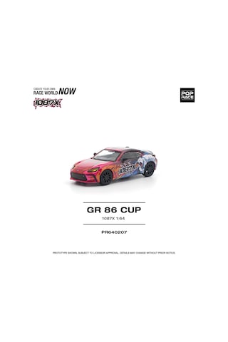 Pop Race Toyota Gr86 Cup 1087x Livery 1:64 Diecast Model Araba Kırmızı