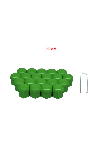 Bijon Kapağı Düz 19 Mm Yeşil 20 Li Set