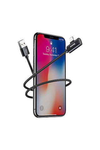 Baseus Entertaining Audio Data Kablo Usb Lightning 2A 1M Siyah