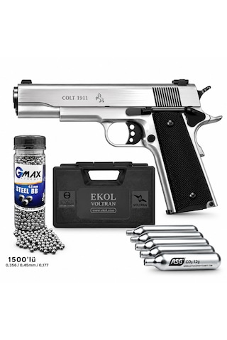 Ekol Es 1911 Colt Beyaz Blowback Havalı Airsoft Full Se Beyaz - Siyah