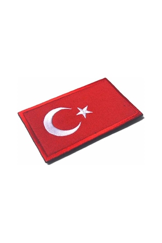 Türk Bayrağı Patch Kırmızı Nakış