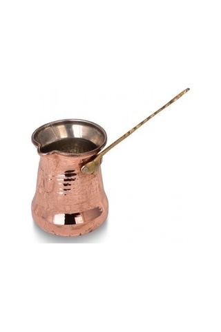 Turna Bakır Sultan Cezve 1 No İnce Pirinç Kulp 2 Fincan Makine D
