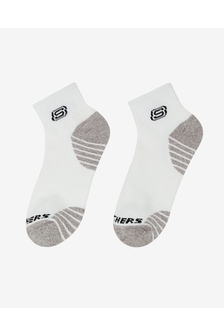 Skechers 3'lü Unisex Yarım Taban Destekli Quarter Crew Çorap Unisex Beyaz Çorap S119435-107 Beyaz