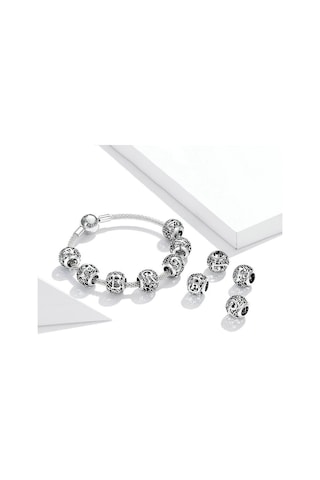 S925 Ayar Gümüş Mori Serisi İçi Boş Harfler Boncuk Dıy Bilezik Kolye Aksesuarları B Çok Renkli