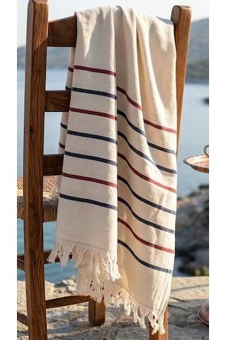 Hızlı Kuruyan, Hafif Tasarımlı Waves %100 Pamuklu Plaj Peştemali 70x150 Cm Çok Renkli
