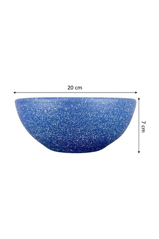 Bitki Tasarımı Ev Dekorasyon Lacivert Granit Aranjman Sunumluk Toprak Saksı 20 Cm Çap