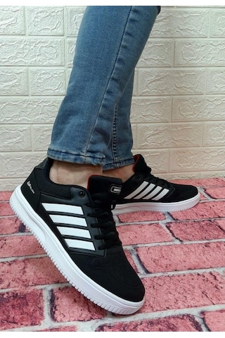 Bestof 074 Siyah Sneaker Düz Taban Hafif Rahat Spor Çift Ayakkabı - 538999583