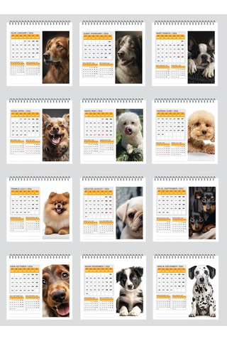 2026 Yeni Köpek Masa Takvimi-16x15 Cm