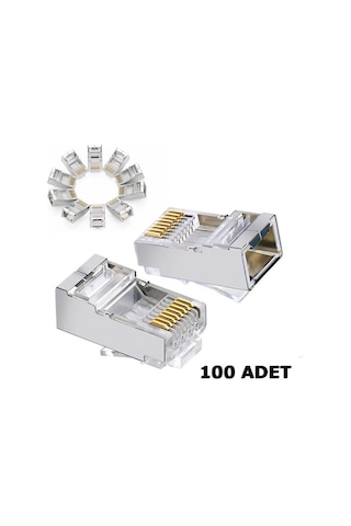 Cat6 Metal Rj45 Jack Konnektör Uç Lan Ethernet Jak 100 Adet