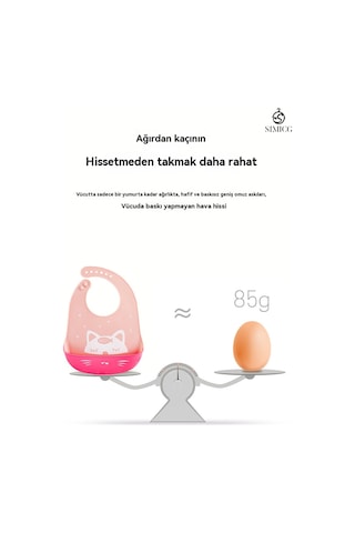 Beyaz Renk Panda Desenli Silikon Önlük