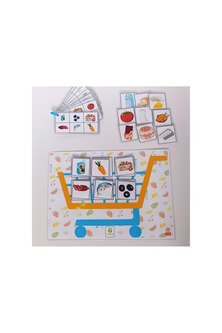 Montessori Cırt Cırtlı Alışveriş Sepeti Eşleştirme Ve Hafıza Oyunu