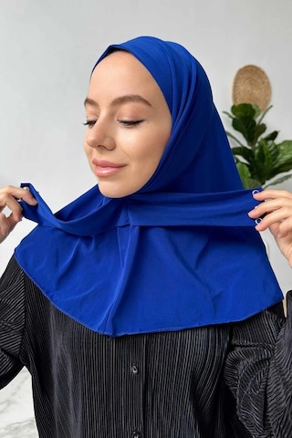 Kahijab Çıtçıtlı Bone - Saks Mavi - Standart Saks