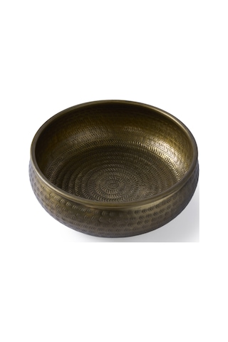Yargıcı Yuvarlak Metal Dekoratif Kase 30x10 Cm 26knha1074n St
