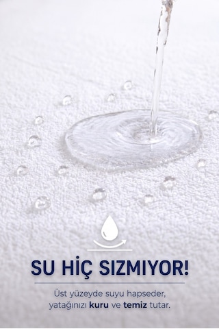 Formeya Alez %100 Pamuk Fitted Su Sıvı Geçirmez Yatak Koruyu Beyaz