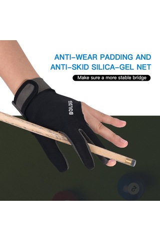 Youtek Bilardo Eldiveni - Kaymayan, Nefes Alabilir, 3 Parmaklı, Esnek, Sol/sağ El İçin