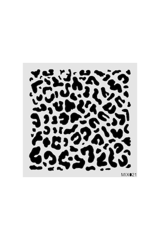 Kk Swords Stencil Tasarım Mıx021 Leopar- Dekoratif Duvar, Fayans Ve Eşya Boyama Şablonları 25x25cm Mıx0210000003