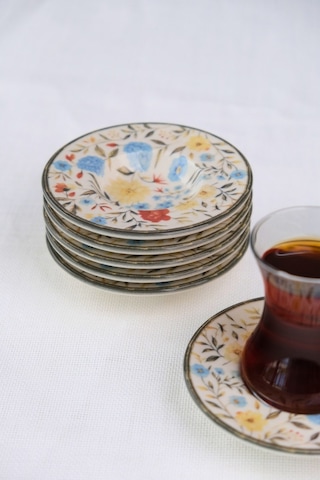 Tabak Evi Porselen Fiori Çay Tabağı Seti 12cm 6 Parça Bns6ctprs1217 Çok Renkli