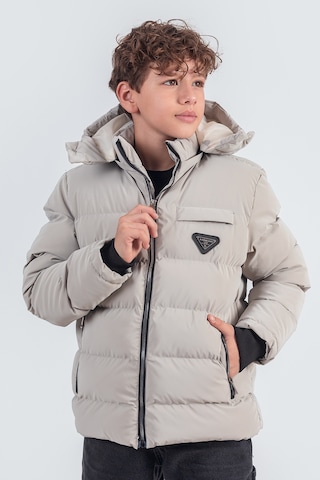 Nova Kumaş Kapüşonlu Erkek Çocuk Kışlık Mont Km2509 Bej