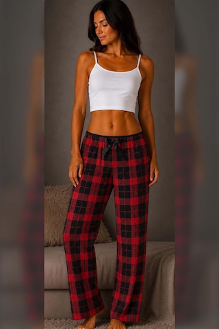 Made By Me Pamuklu Modal Compact Premium Pijama Altı Kırmızı - Siyah