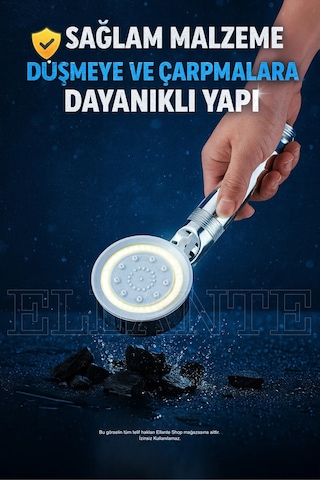 5 Fonksiyonlu Krom Beyaz Çelik Filtreli Kireç Önleyici Yüksek Basınçlı Tasarruflu Banyo Duş Başlığı