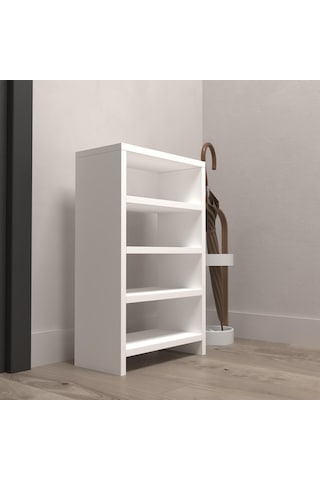 Kenzlife Ayakkabılık Mısri Mat Beyaz Suntalam 065 040 20 Sekiz Çift Ayakkabı Kapasitesi Arkalıksız Beyaz