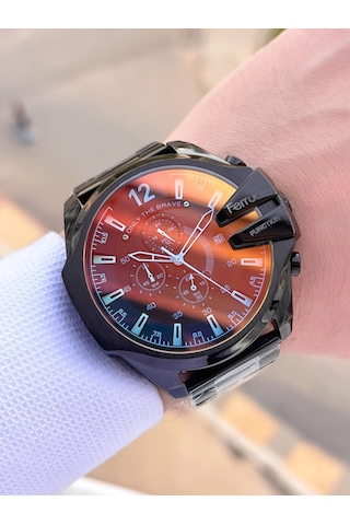 Ferrucci Diesel Kasa Çelik Kordon İç Kadran Özellikleri Aktif 2 Yıl Garantili Erkek Kol Saati E.fc05 Siyah