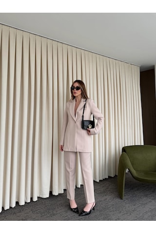 Laluvia Taş Belden Oturtma Blazer Ceket - 9684 Taş