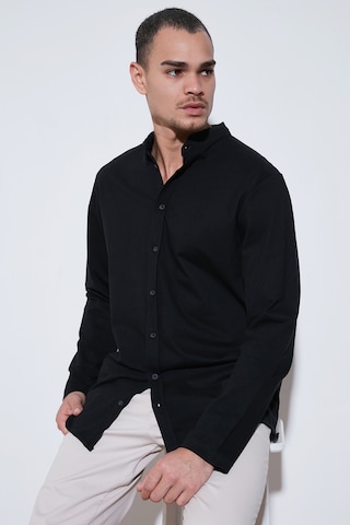 Buratti % 100 Pamuk Slim Fit Hakim Yaka Erkek Gömlek 5902800 Siyah