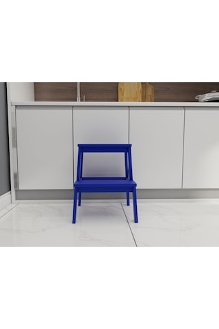 Fastwood Basamaklı Ahşap Tabure Mavi