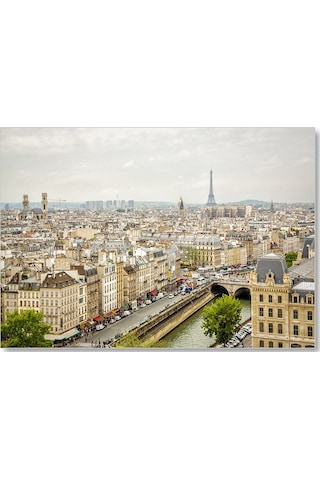 Cakasepetim Paris Şehri Sen Nehri Eyfel Kulesi Görseli Ahşap Mdf Tablo