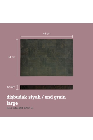 Kaf Ahşap Kesme Tahtası Dişbudak Siyah Large