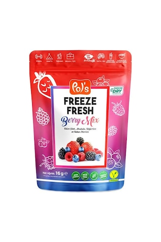 Pol's Freeze Fresh Dondurularak Kurutulmuş Berry Mix 16 G 15 G