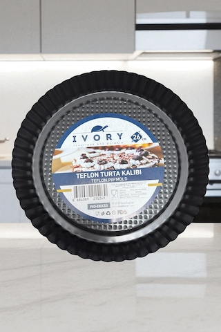 Delikli Teflon Turta Tart Kalıbı 26 Cm Siyah