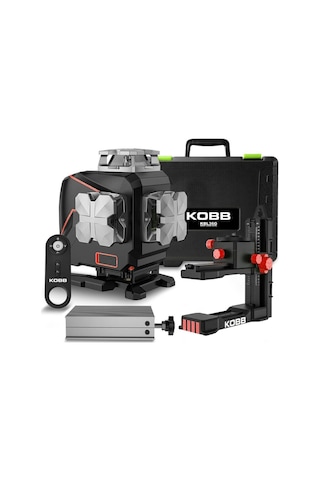 Kobb Kbl36g Profesyonel Li-ion Şarjlı 4x360⁰ Lcd Ekran Otomatik Hizalamalı Yeşil Çapraz Çizgi Lazer Distomat + Uzaktan Kumanda + Taşıma Çantası