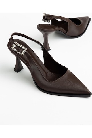 Suins Shoes Suins Doria Model Kadın Stiletto Ayakkabı Kahve