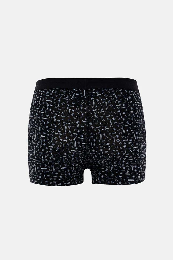 Dagi Erkek Siyah Desenli Pamuklu Boxer-2 Adet- 5210sd
