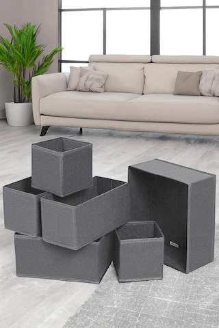 Keçe 8'li Çekmece İçi Düzenleyici Organizer Set Gri