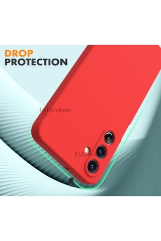 Samsung Galaxy Uyumlu A16 Kılıf Renkli Yumuşak Silikon Kapak Ekran Koruyucu Cam 9h Temperli -kırmızı Kirmizi