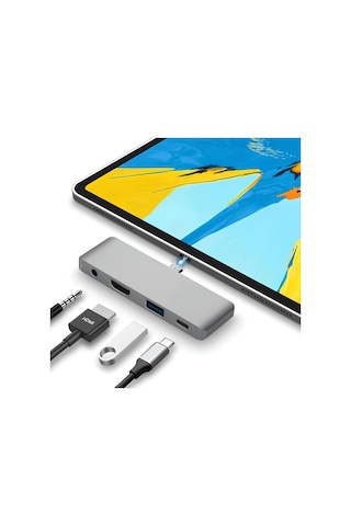 Type C Hub 4 Port , 85w Pd Type-c Port 4k 30hz Veya 1080p 60hz Hdmı, 1 Adet Usb 3.0 Port Şarj Ve Veri Transfer, 3.5mm Jak Kulaklık Ses Grişi, Macbook Pro/air/ipad/iphone Vb. Uyumlu Acı Kahverengi