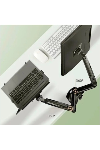 Ergoflex NB F160L Amortisörlü 17"-27" Monitör Tutucu ve 10"-17" Laptop Standı