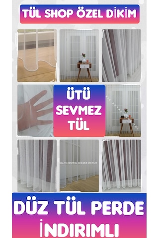 Düz Sade Tül Perde Genç Ve Çocuk Odaları Için Petek Dokulu Tül. (382032926)