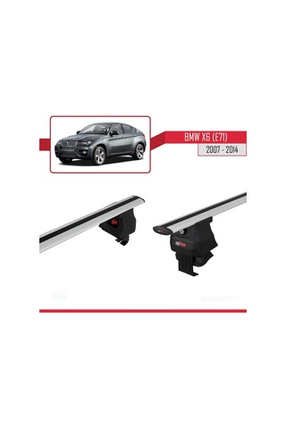 Bmw X6 E71 2007-2014 Arası İle Uyumlu Ace-4 Ara Atkı Tavan Barı Gri