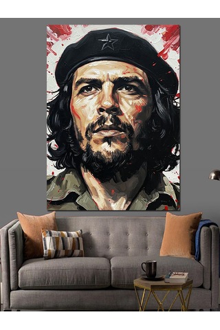 Che Guevara Portre Sanat Dekoratif Kanvas - Mdf Ahşap Tablo