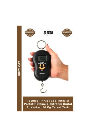 Taşınabilir Alet Cep Terazisi Portatif Ölçüm Elektronik Dijital El Kantarı 50 Kg Terazi Tartı