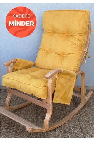 Reyo Home Sallanan Sandalye Minderi Kapitone Çift Cepli Hardal